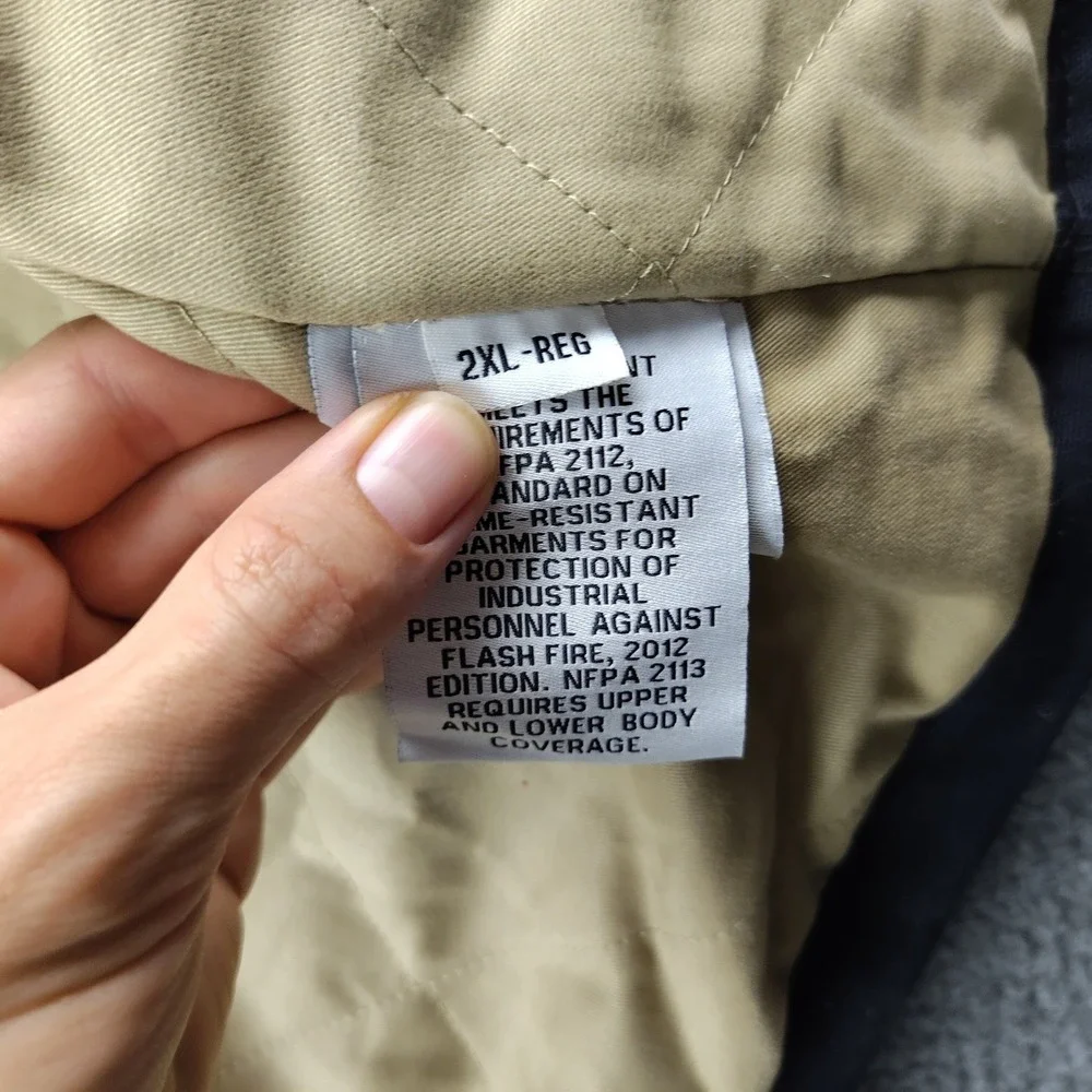 Rasco FR Jacket Canvas Mens 2XL Flame Resistant HRC4 Quilt Lined EUC